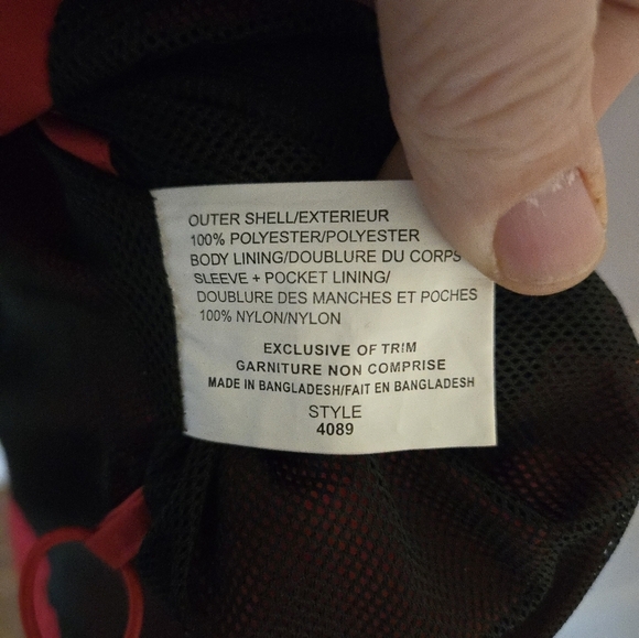 Vintage Canada Sportswear CSW Rain Jacket Mens Size XL Red Black lightweight Can - Picture 3 of 8